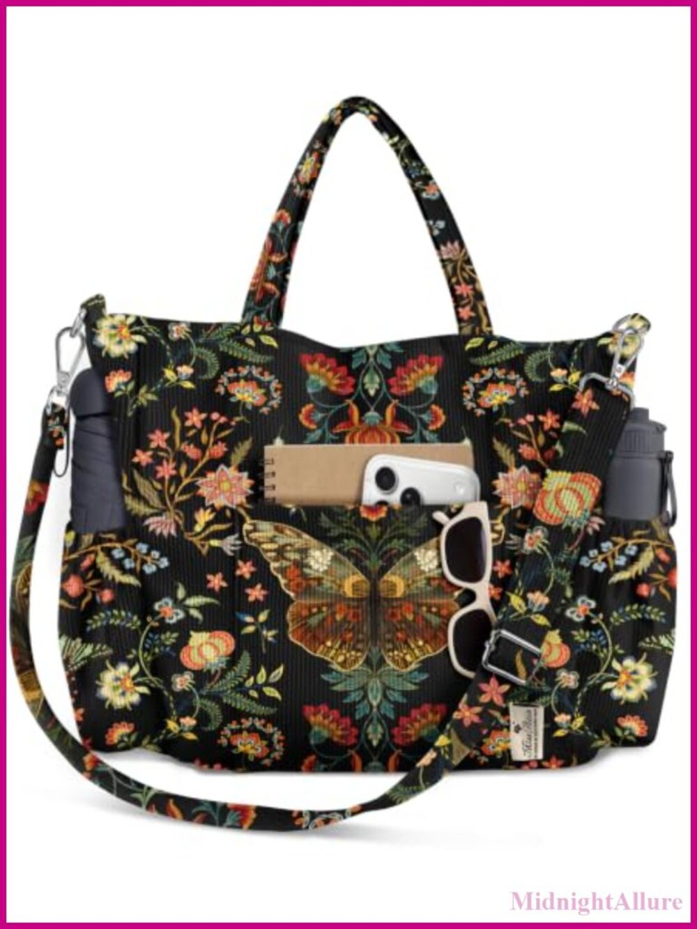 Corduroy Crossbody Tote Bag for Women Fits 14" Laptop Shoulder Bag